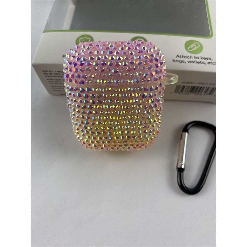 Crystal Shell Case For Apple AirPods Blinged Bedazzled Pink Rhinestones